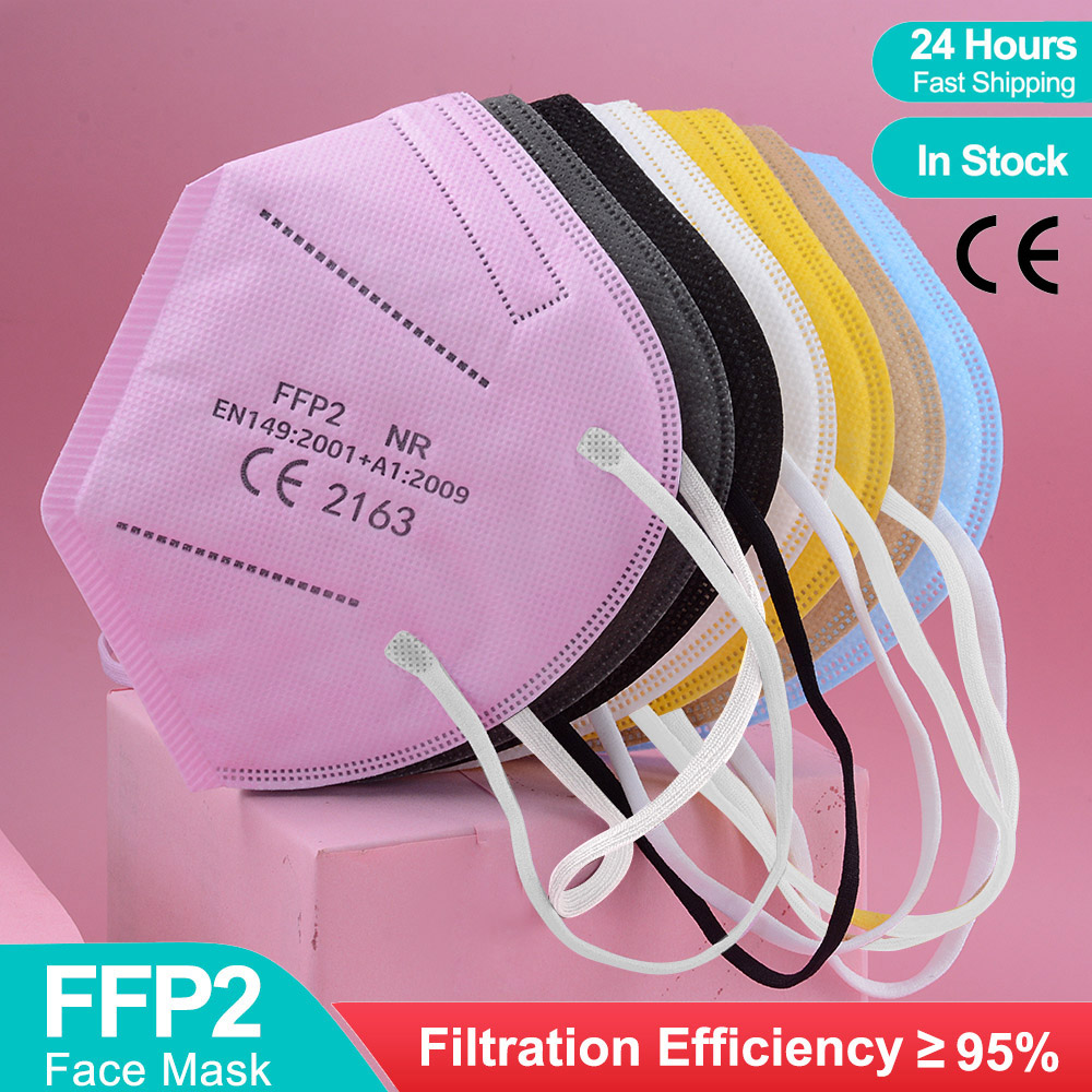 Black Face Mask Pack - 5Layer FFP2 Masks CE Approve KN95